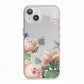 Personalised Vintage Flowers iPhone 13 TPU Impact Case with White Edges