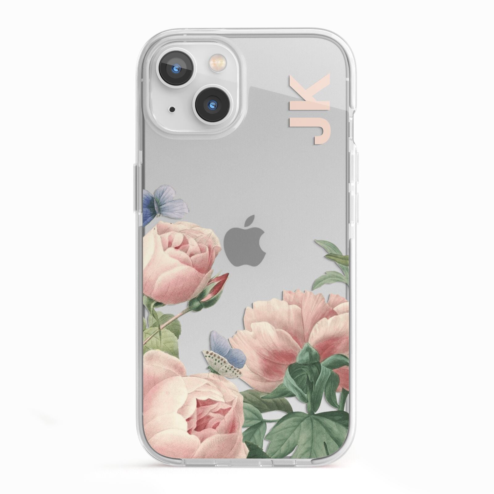 Personalised Vintage Flowers iPhone 13 TPU Impact Case with White Edges