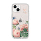 Personalised Vintage Flowers iPhone 14 Clear Tough Case Starlight