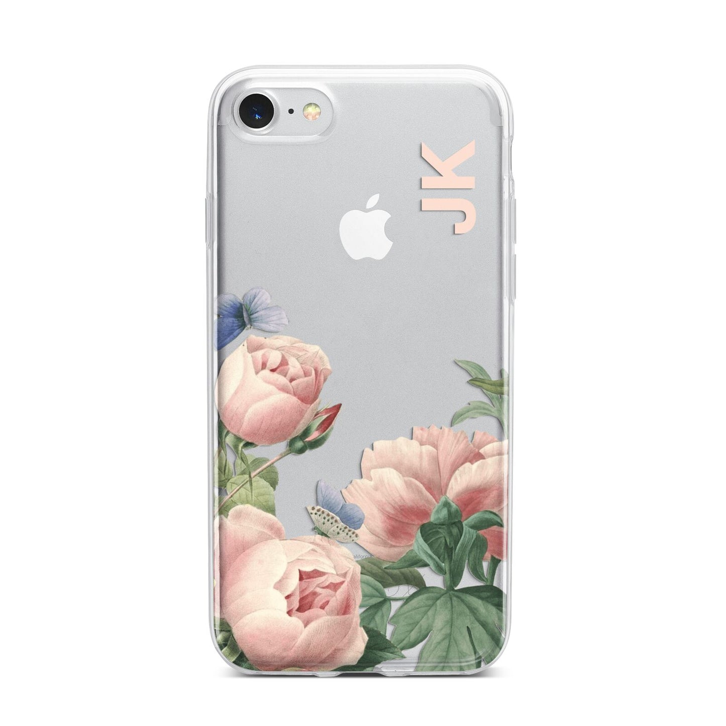 Personalised Vintage Flowers iPhone 7 Bumper Case on Silver iPhone