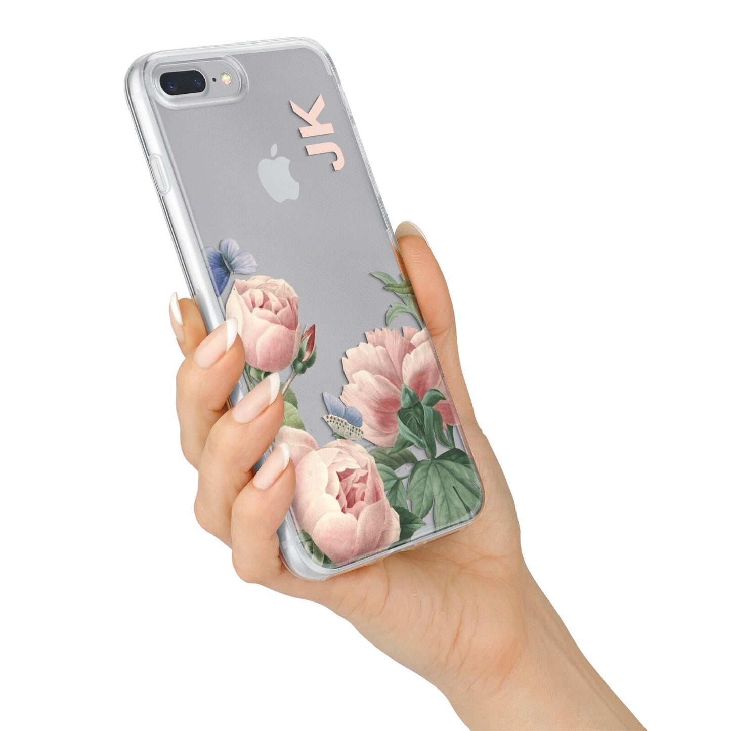 Personalised Vintage Flowers iPhone 7 Plus Bumper Case on Silver iPhone Alternative Image