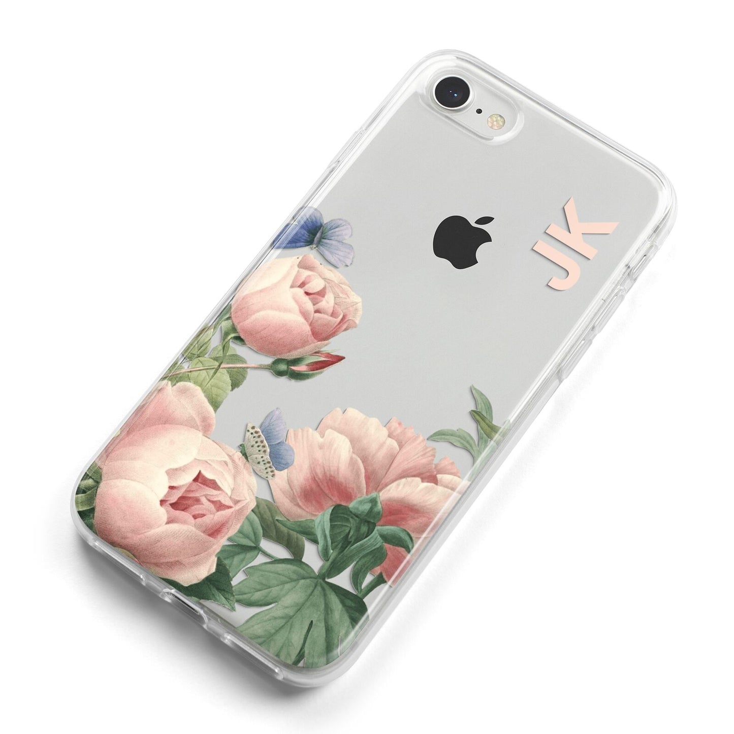 Personalised Vintage Flowers iPhone 8 Bumper Case on Silver iPhone Alternative Image