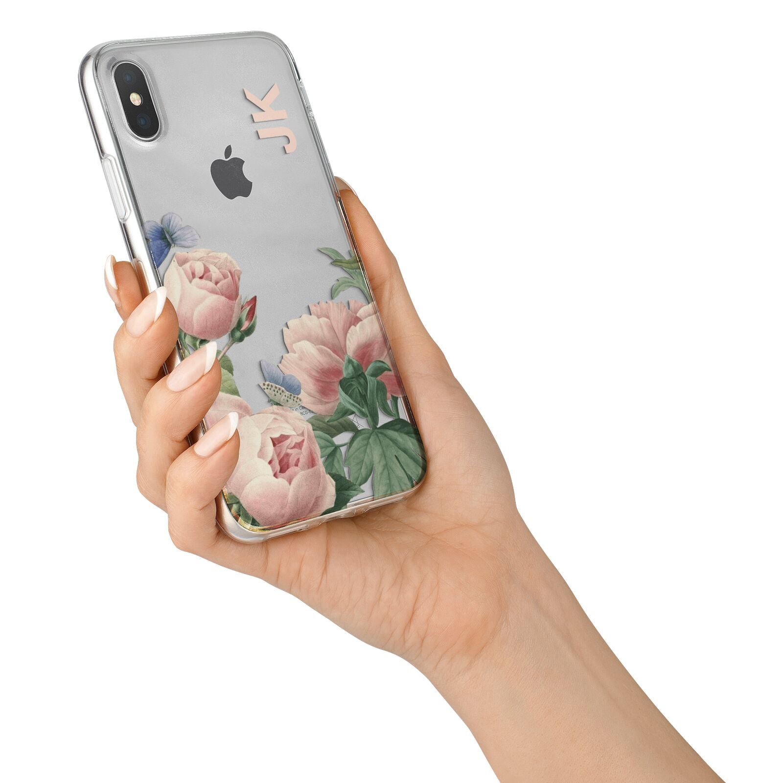 Personalised Vintage Flowers iPhone X Bumper Case on Silver iPhone Alternative Image 2