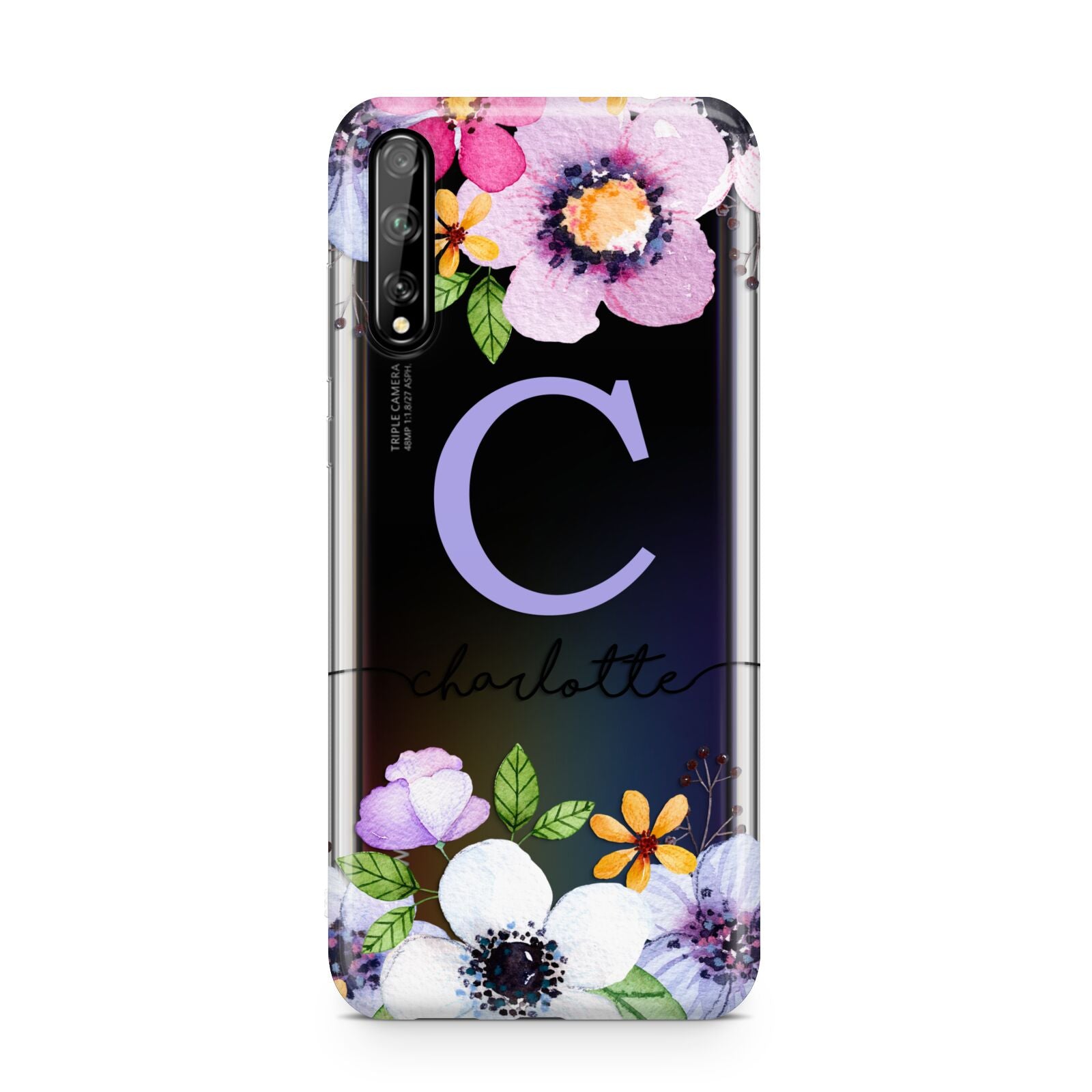 Personalised Violet Flowers Huawei Enjoy 10s Phone Case