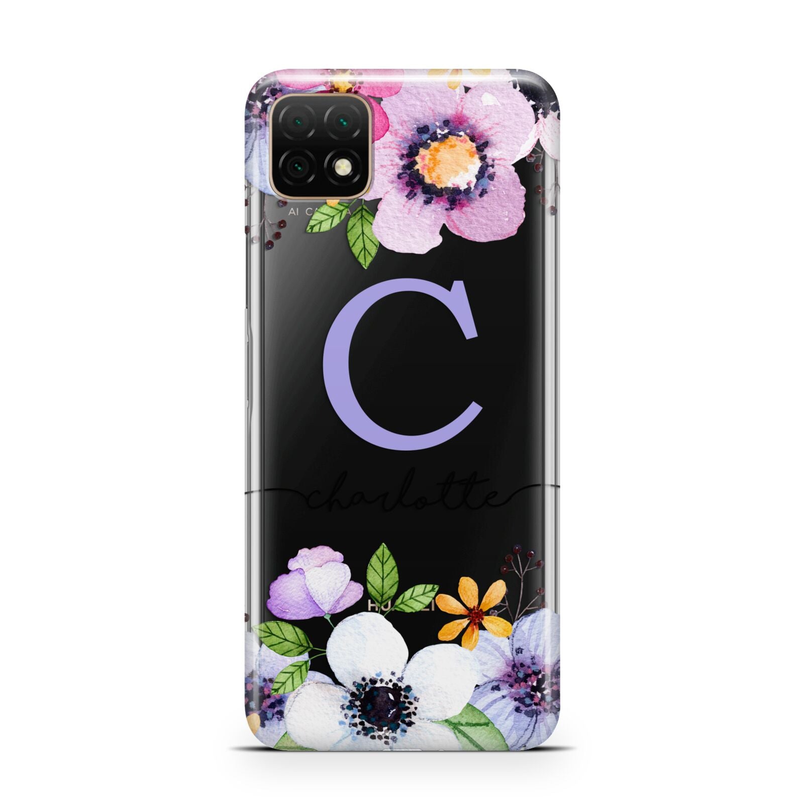 Personalised Violet Flowers Huawei Enjoy 20 Phone Case