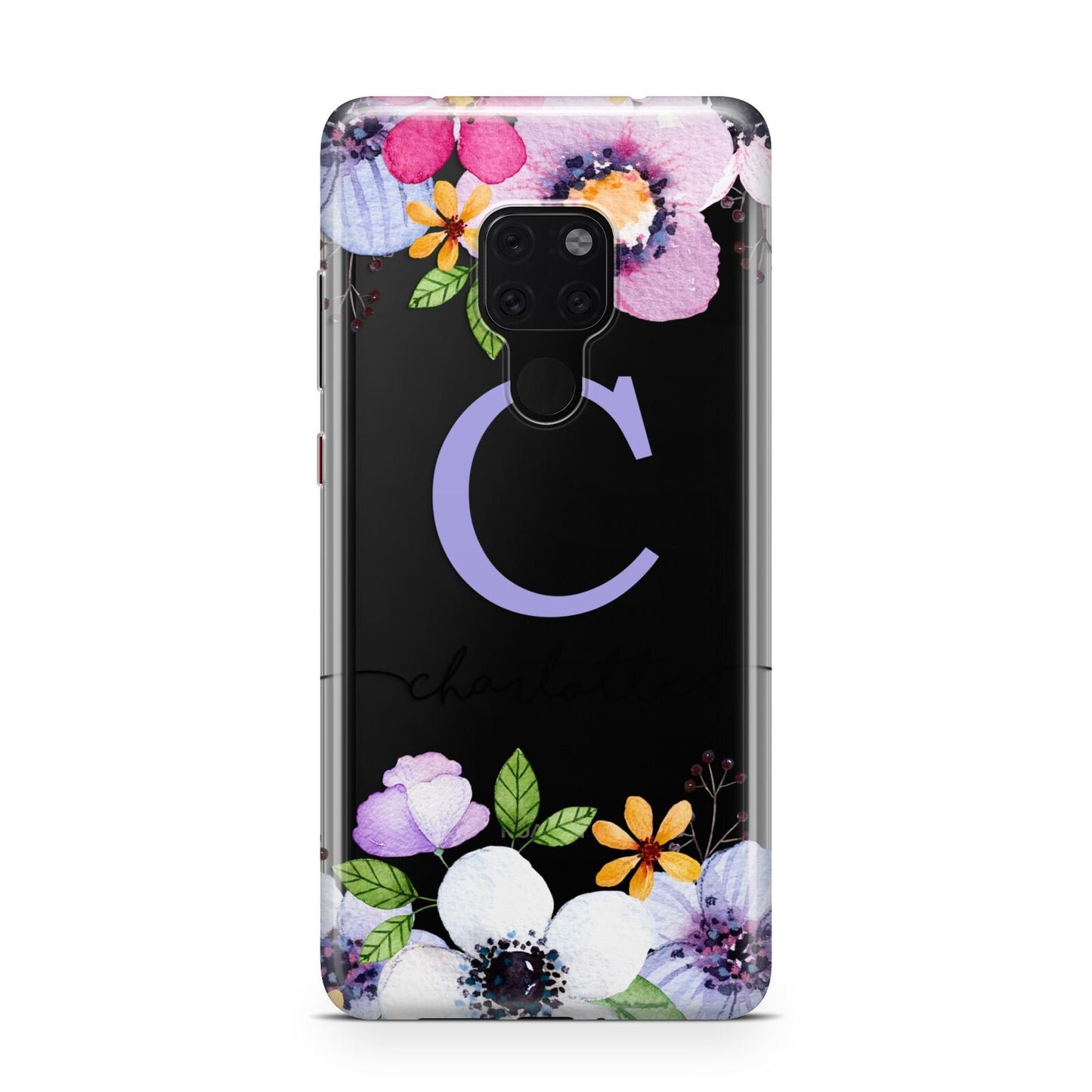 Personalised Violet Flowers Huawei Mate 20 Phone Case