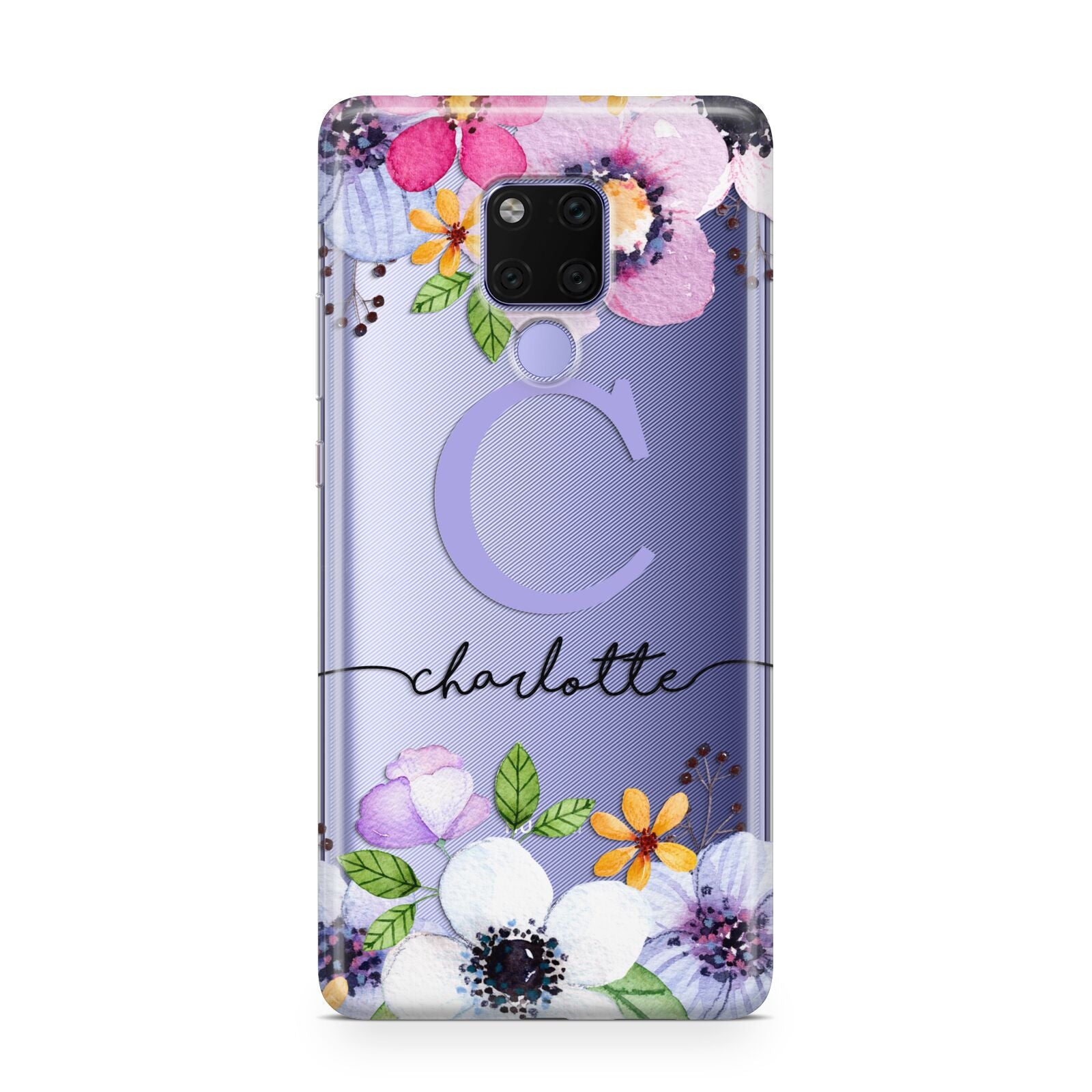 Personalised Violet Flowers Huawei Mate 20X Phone Case