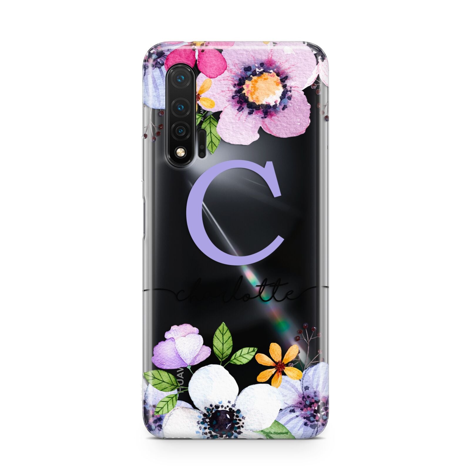 Personalised Violet Flowers Huawei Nova 6 Phone Case