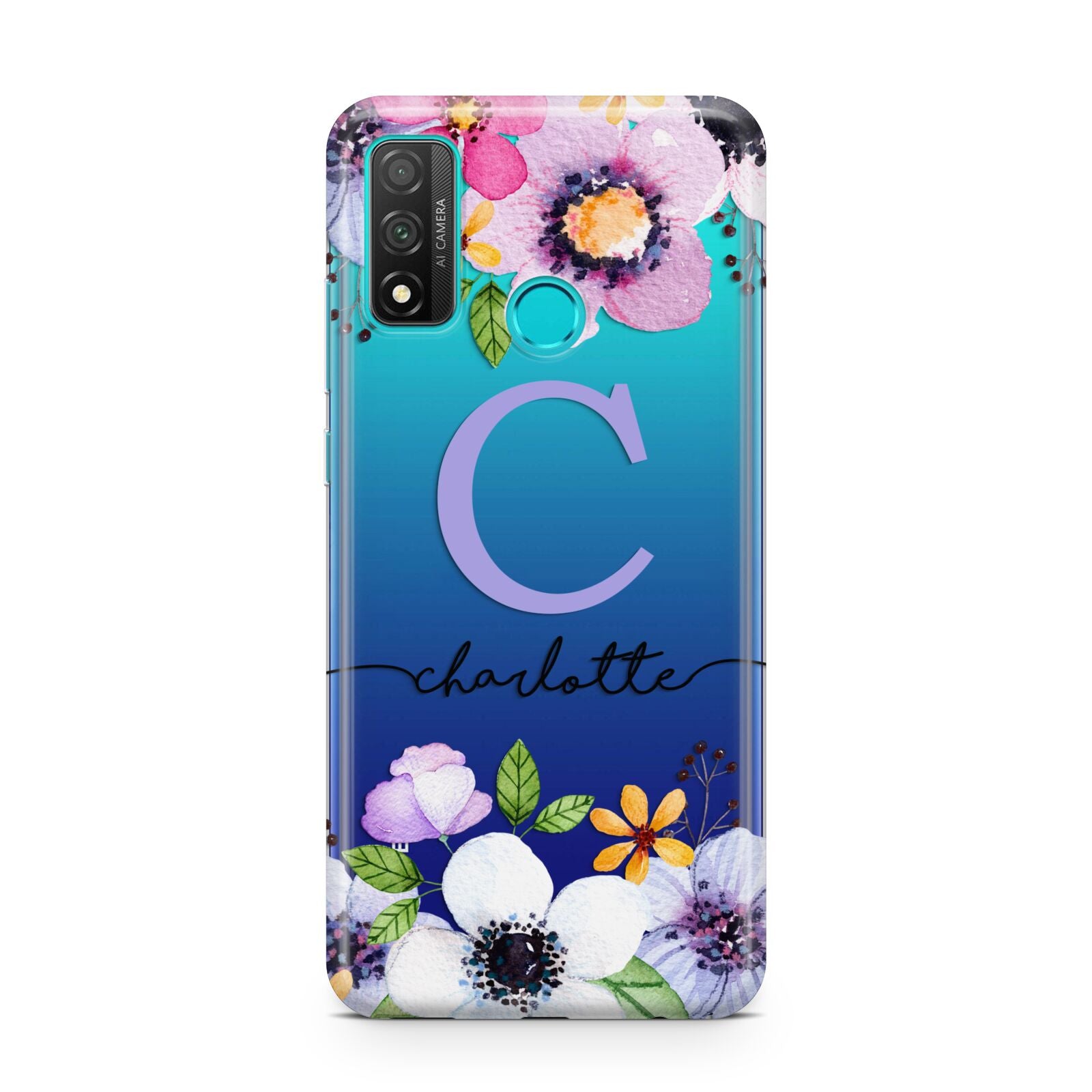 Personalised Violet Flowers Huawei P Smart 2020