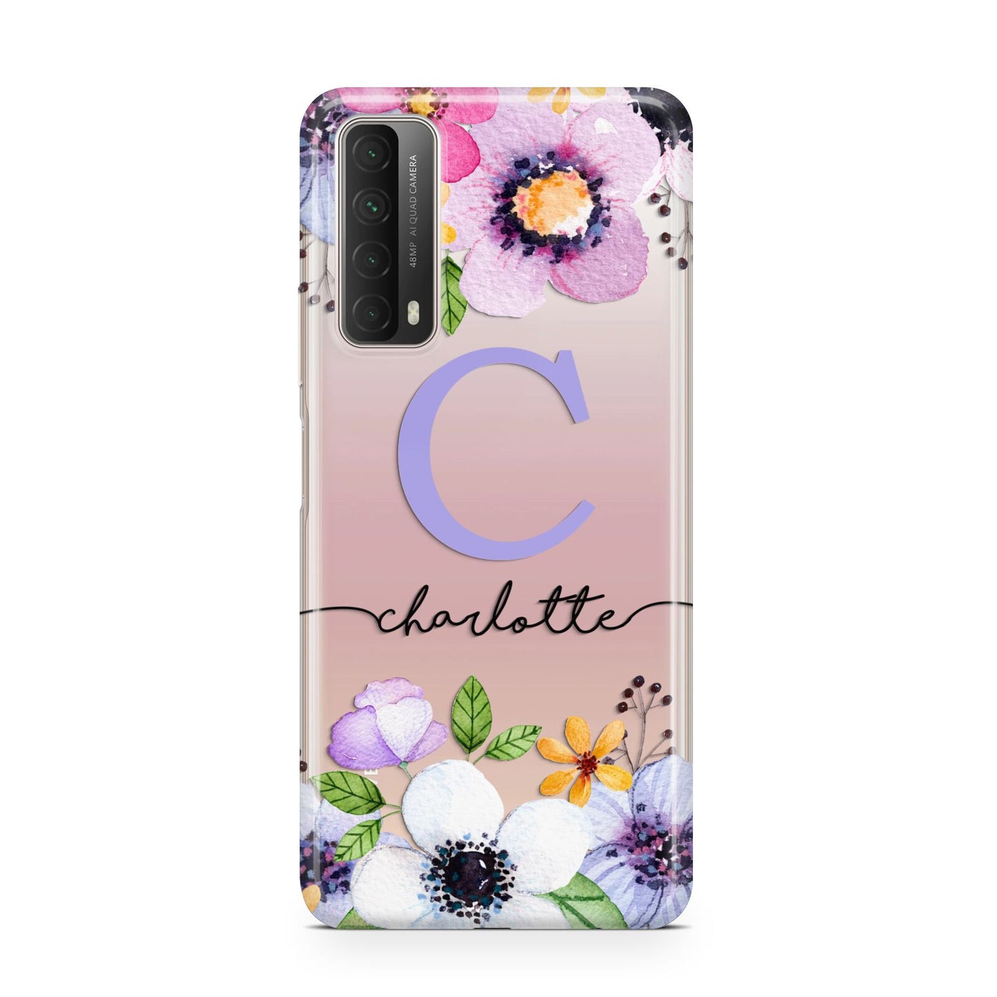 Personalised Violet Flowers Huawei P Smart 2021