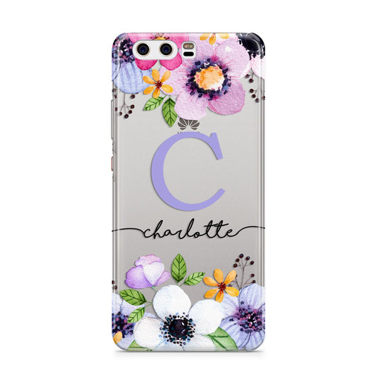 Personalised Violet Flowers Huawei P10 Phone Case