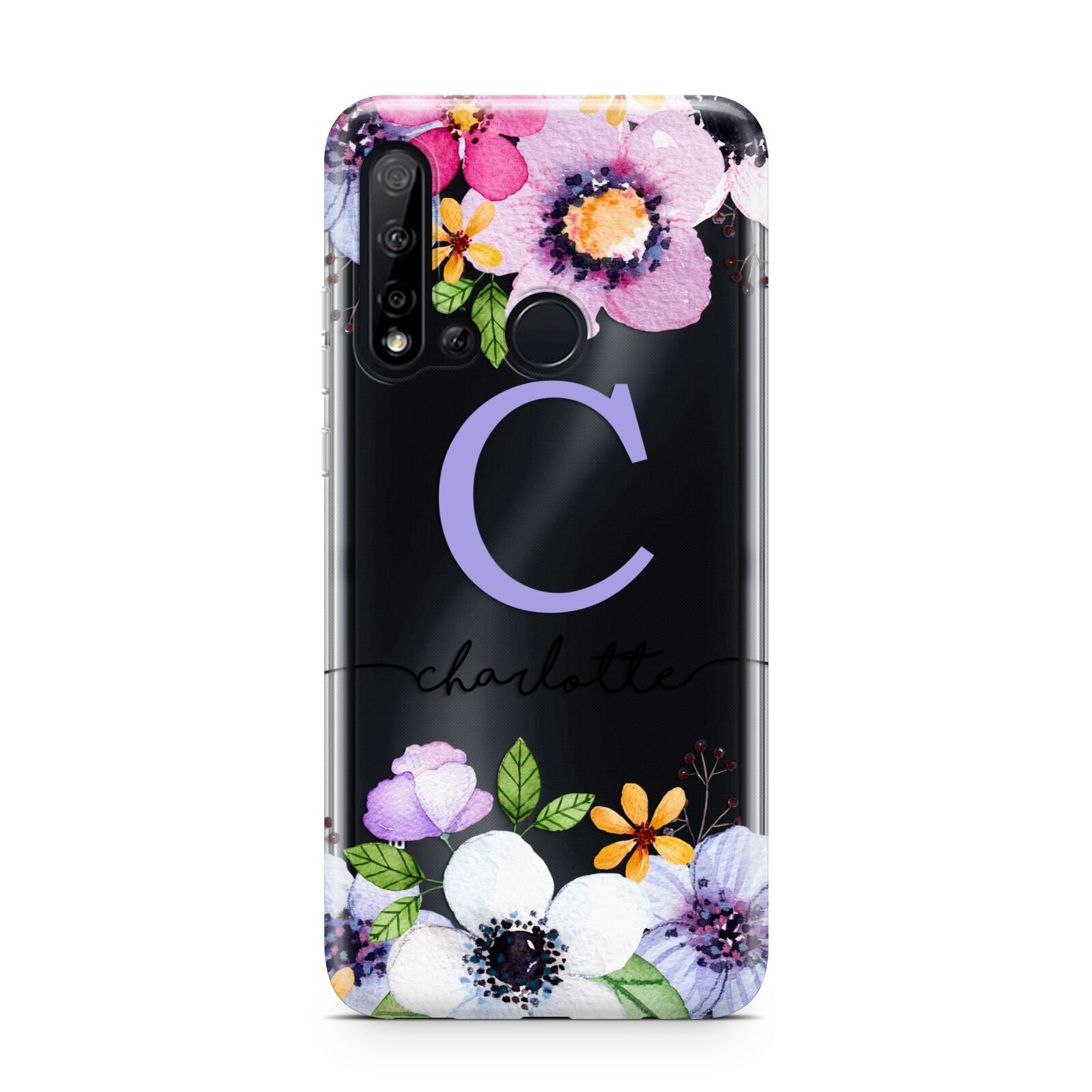 Personalised Violet Flowers Huawei P20 Lite 5G Phone Case