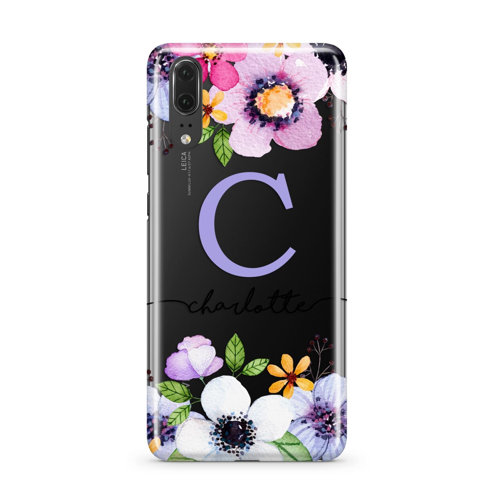 Personalised Violet Flowers Huawei P20 Phone Case