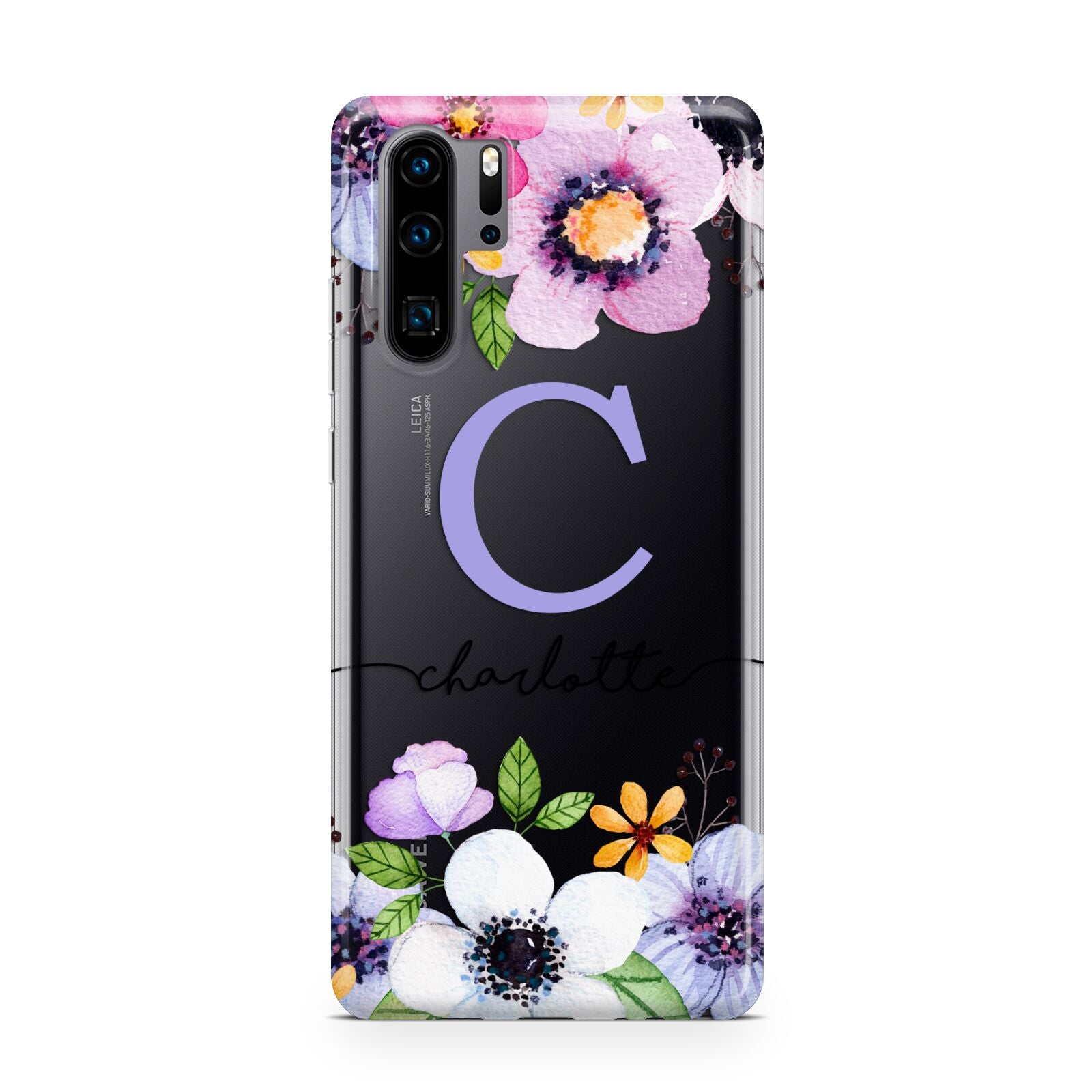 Personalised Violet Flowers Huawei P30 Pro Phone Case