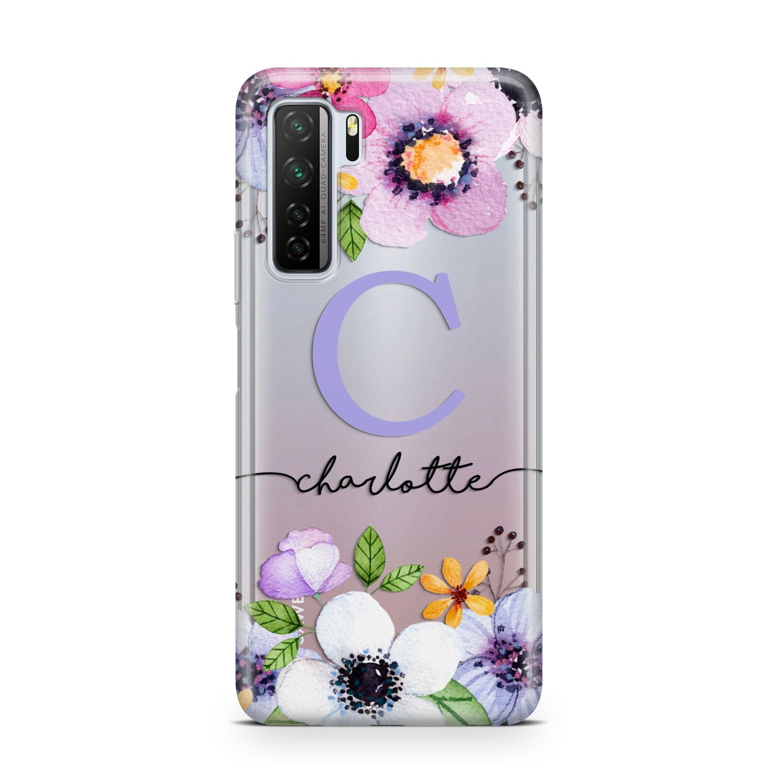 Personalised Violet Flowers Huawei P40 Lite 5G Phone Case