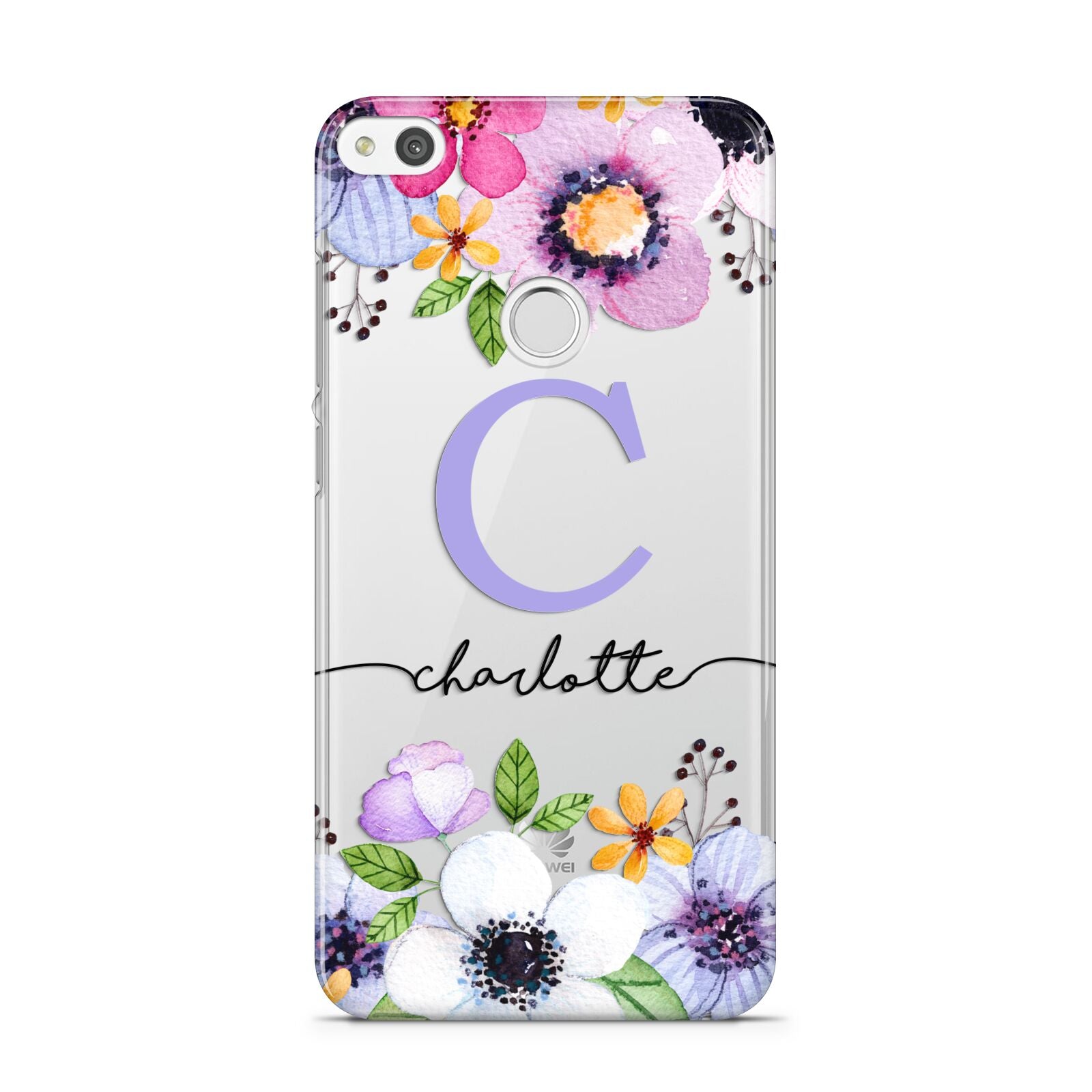 Personalised Violet Flowers Huawei P8 Lite Case