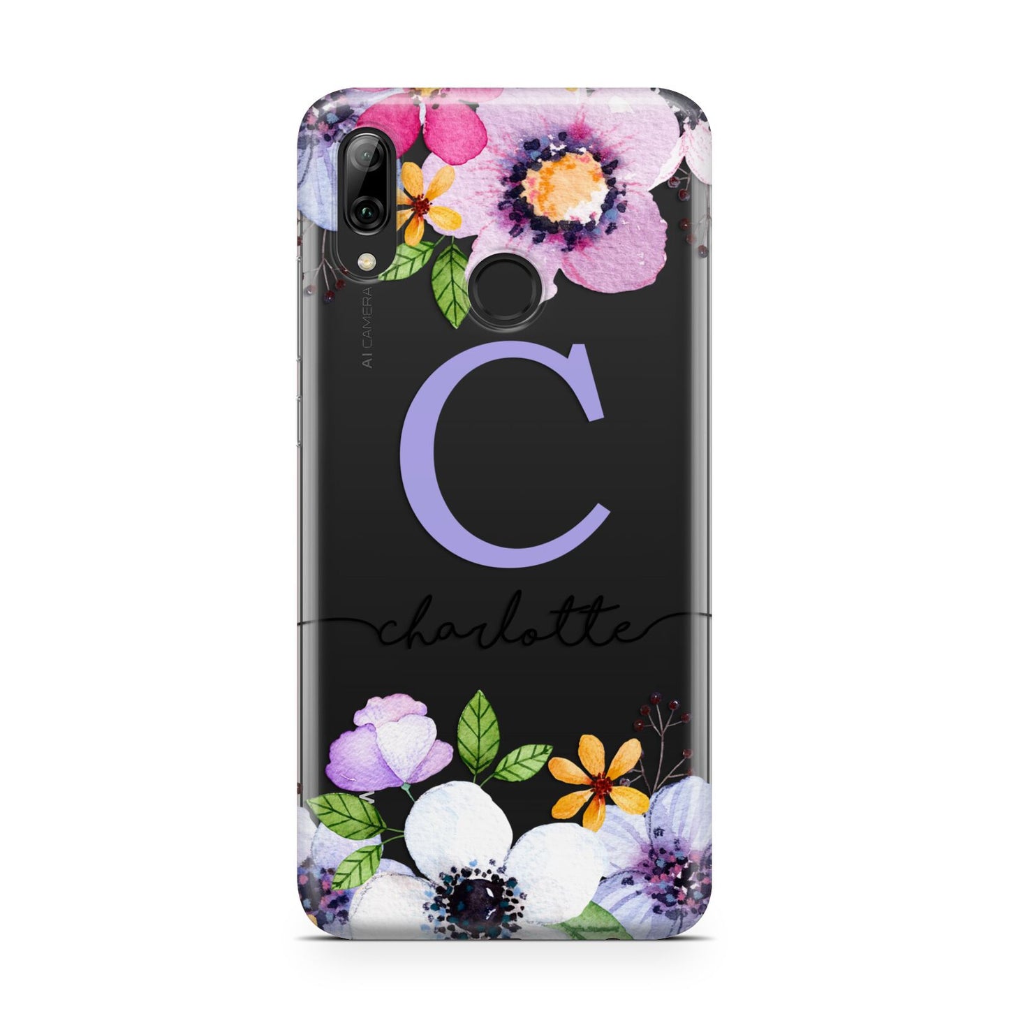 Personalised Violet Flowers Huawei Y7 2019