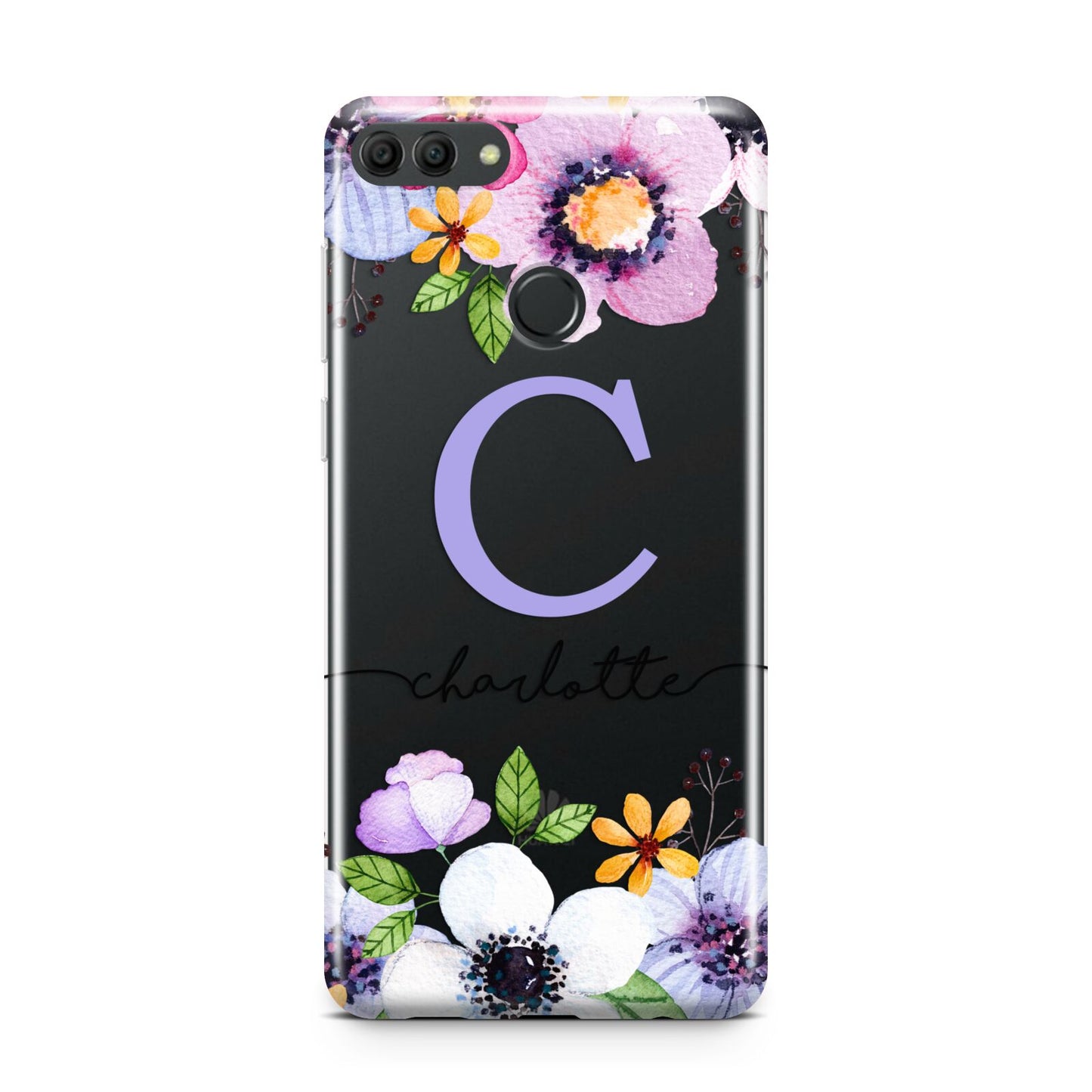 Personalised Violet Flowers Huawei Y9 2018