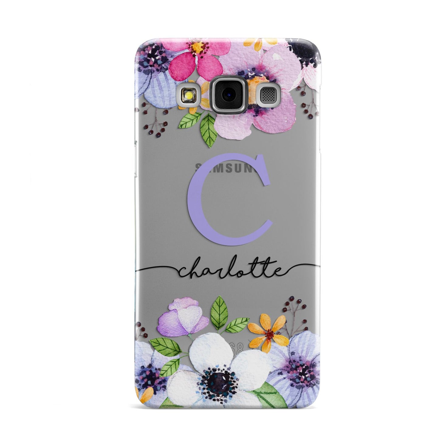 Personalised Violet Flowers Samsung Galaxy A3 Case