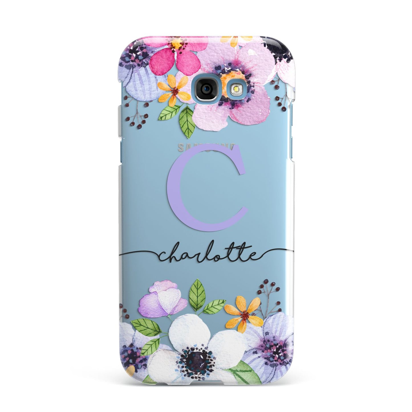 Personalised Violet Flowers Samsung Galaxy A7 2017 Case