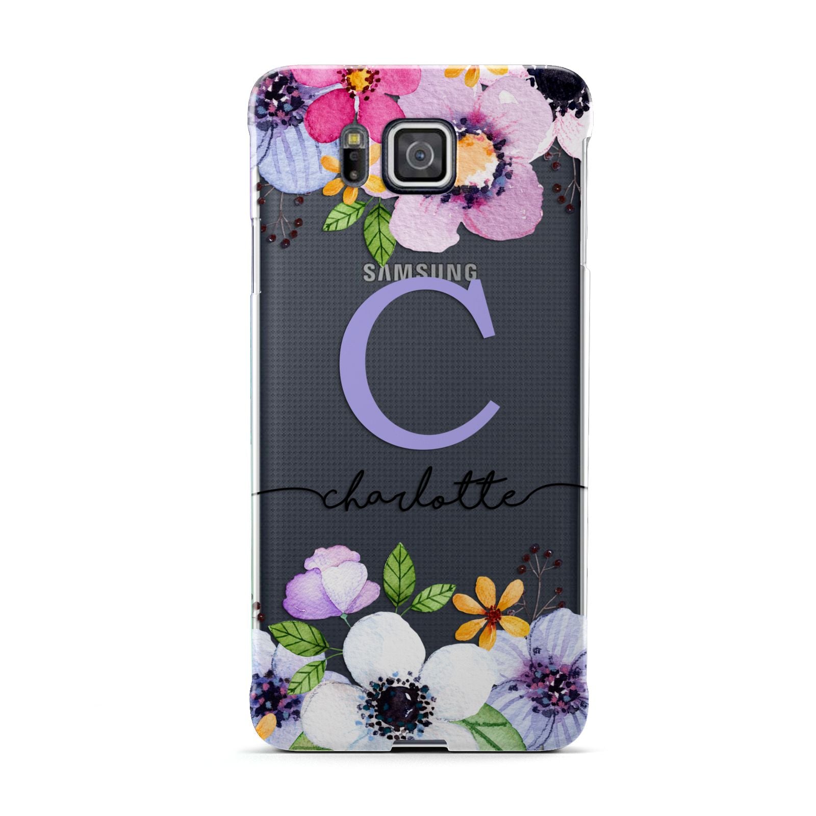 Personalised Violet Flowers Samsung Galaxy Alpha Case