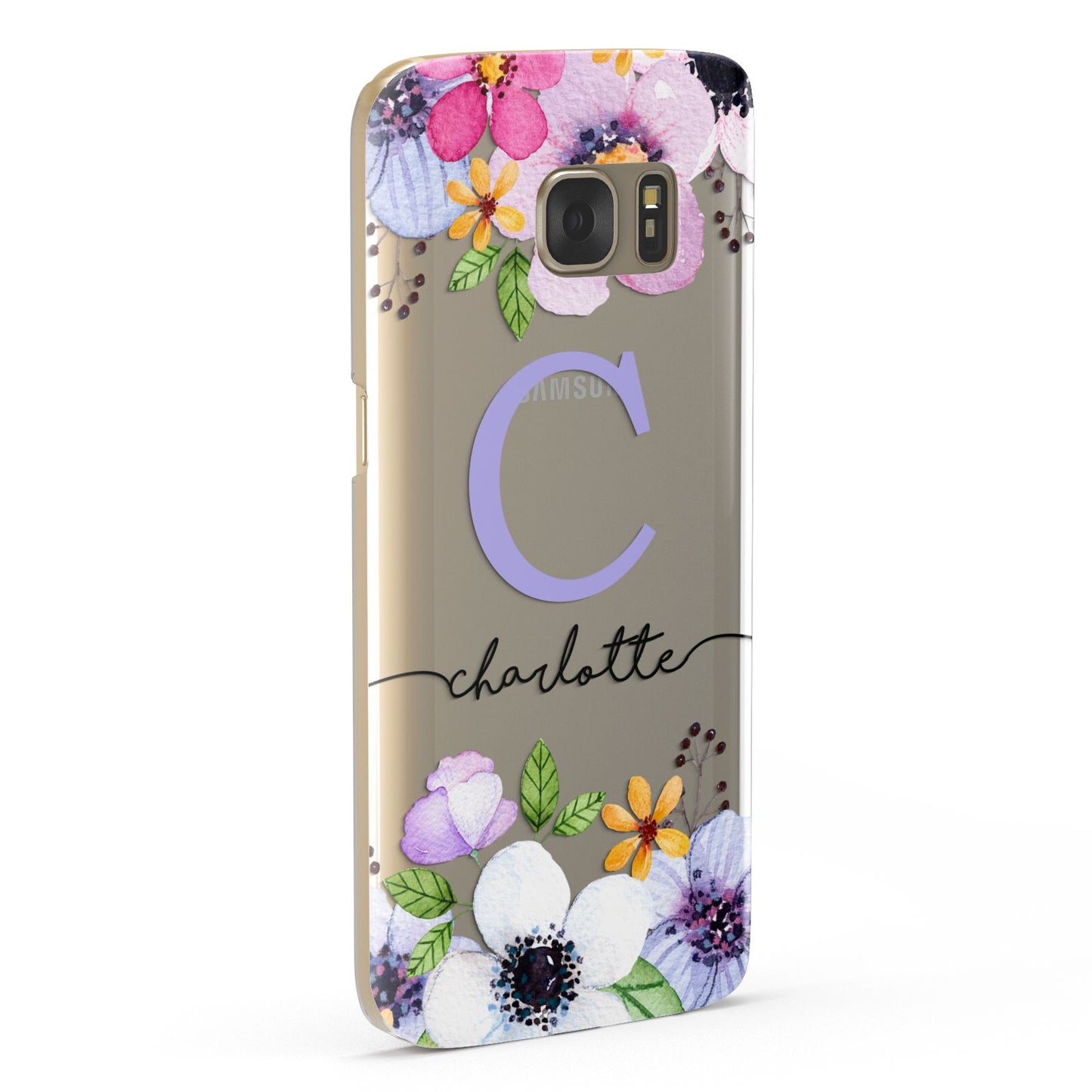Personalised Violet Flowers Samsung Galaxy Case Fourty Five Degrees