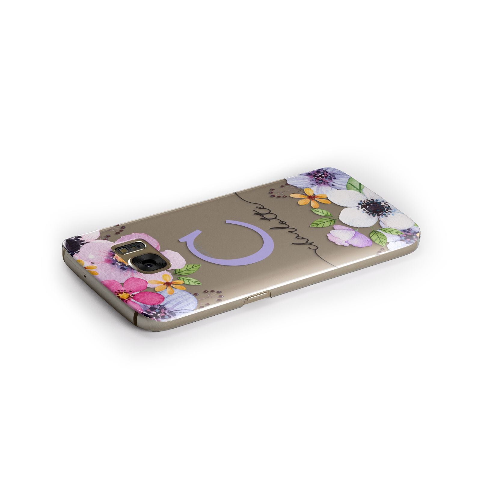 Personalised Violet Flowers Samsung Galaxy Case Side Close Up