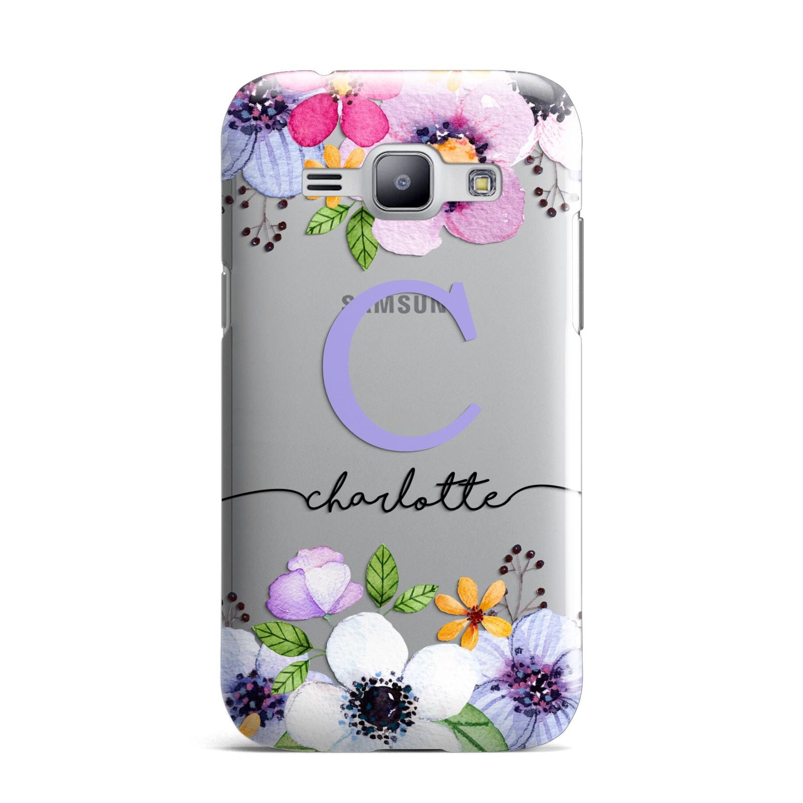 Personalised Violet Flowers Samsung Galaxy J1 2015 Case