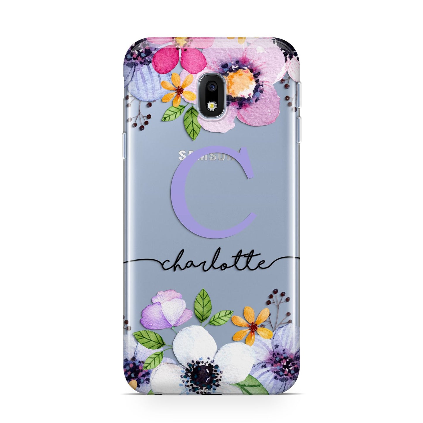 Personalised Violet Flowers Samsung Galaxy J3 2017 Case