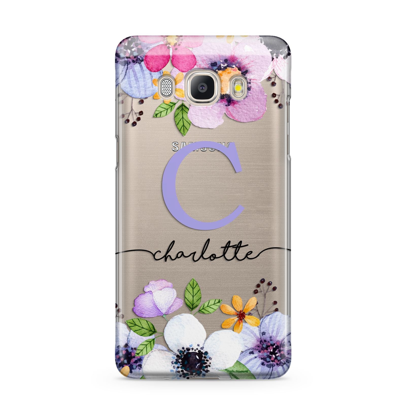 Personalised Violet Flowers Samsung Galaxy J5 2016 Case