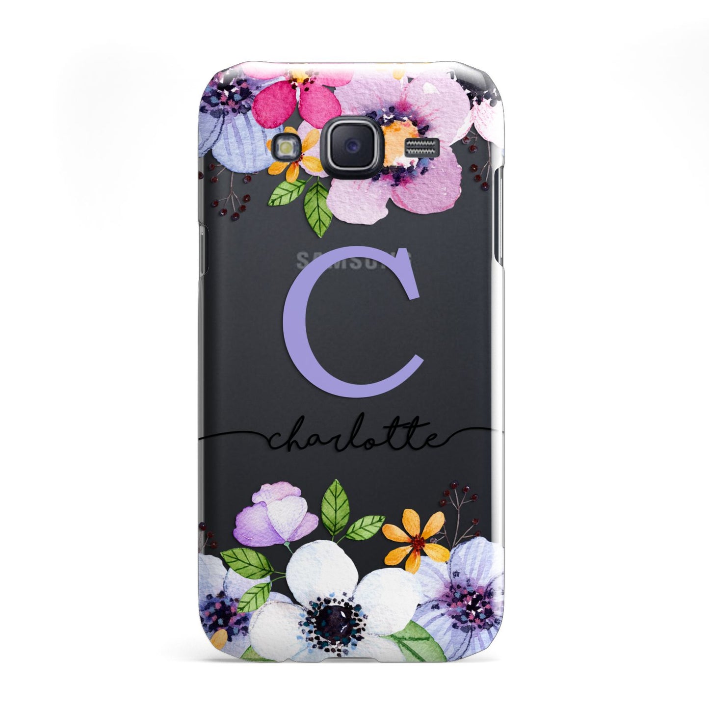 Personalised Violet Flowers Samsung Galaxy J5 Case