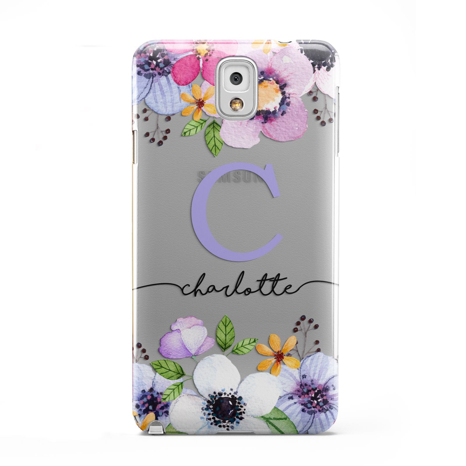 Personalised Violet Flowers Samsung Galaxy Note 3 Case