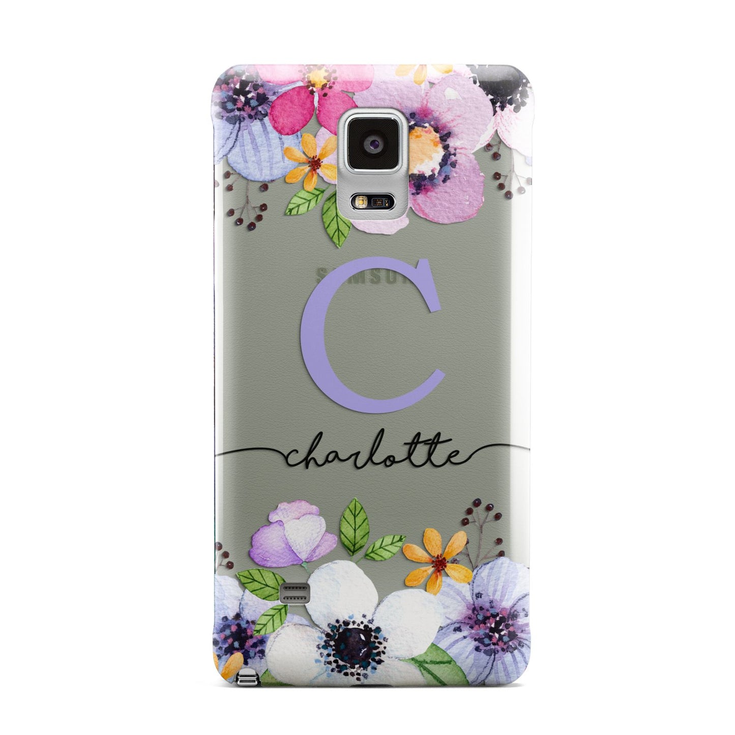Personalised Violet Flowers Samsung Galaxy Note 4 Case