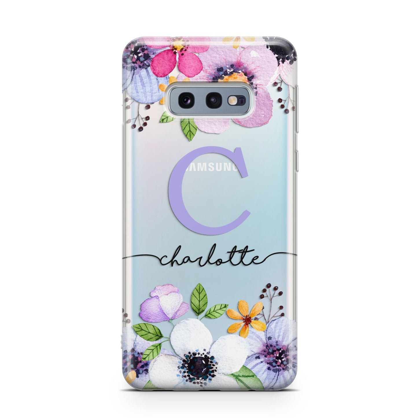 Personalised Violet Flowers Samsung Galaxy S10E Case