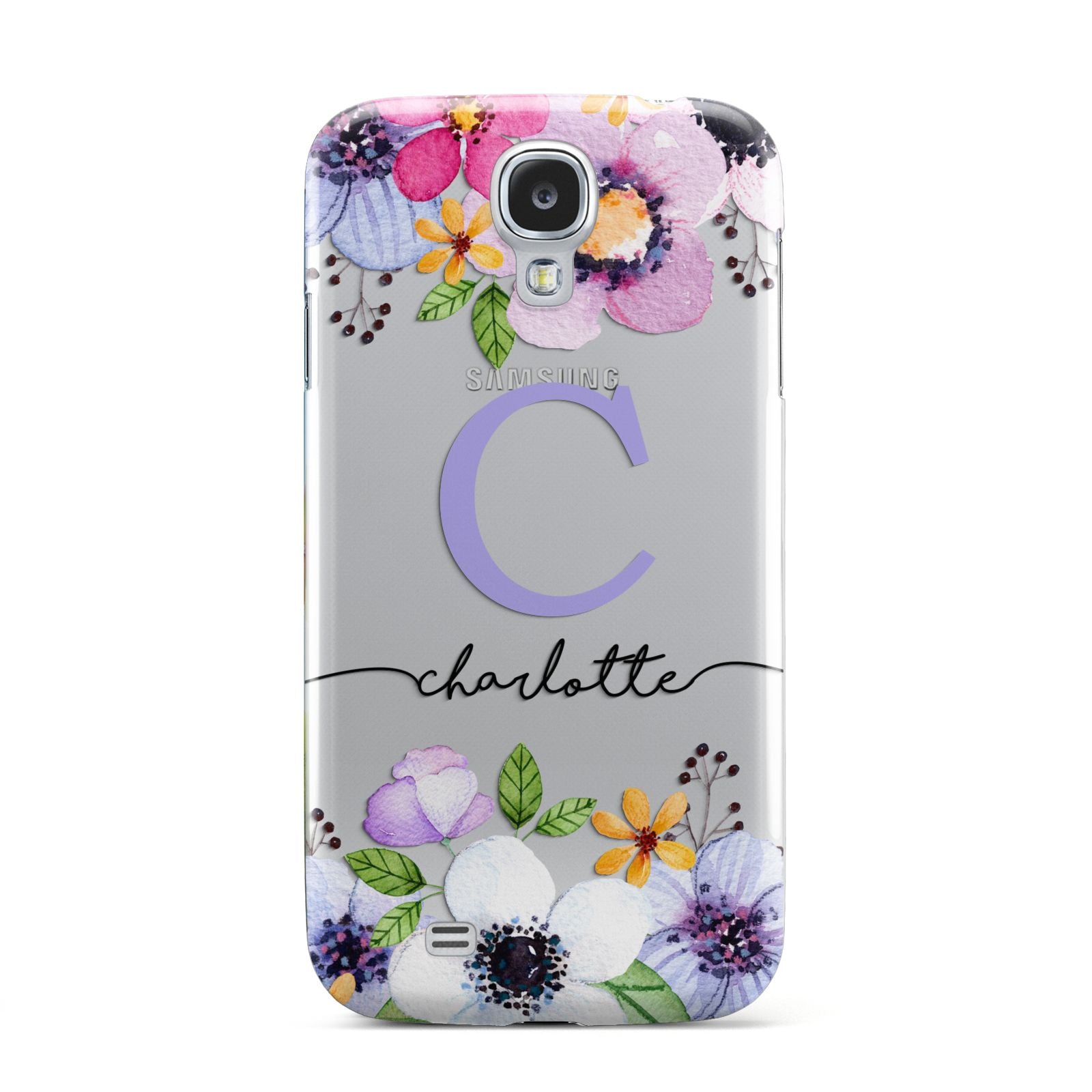 Personalised Violet Flowers Samsung Galaxy S4 Case