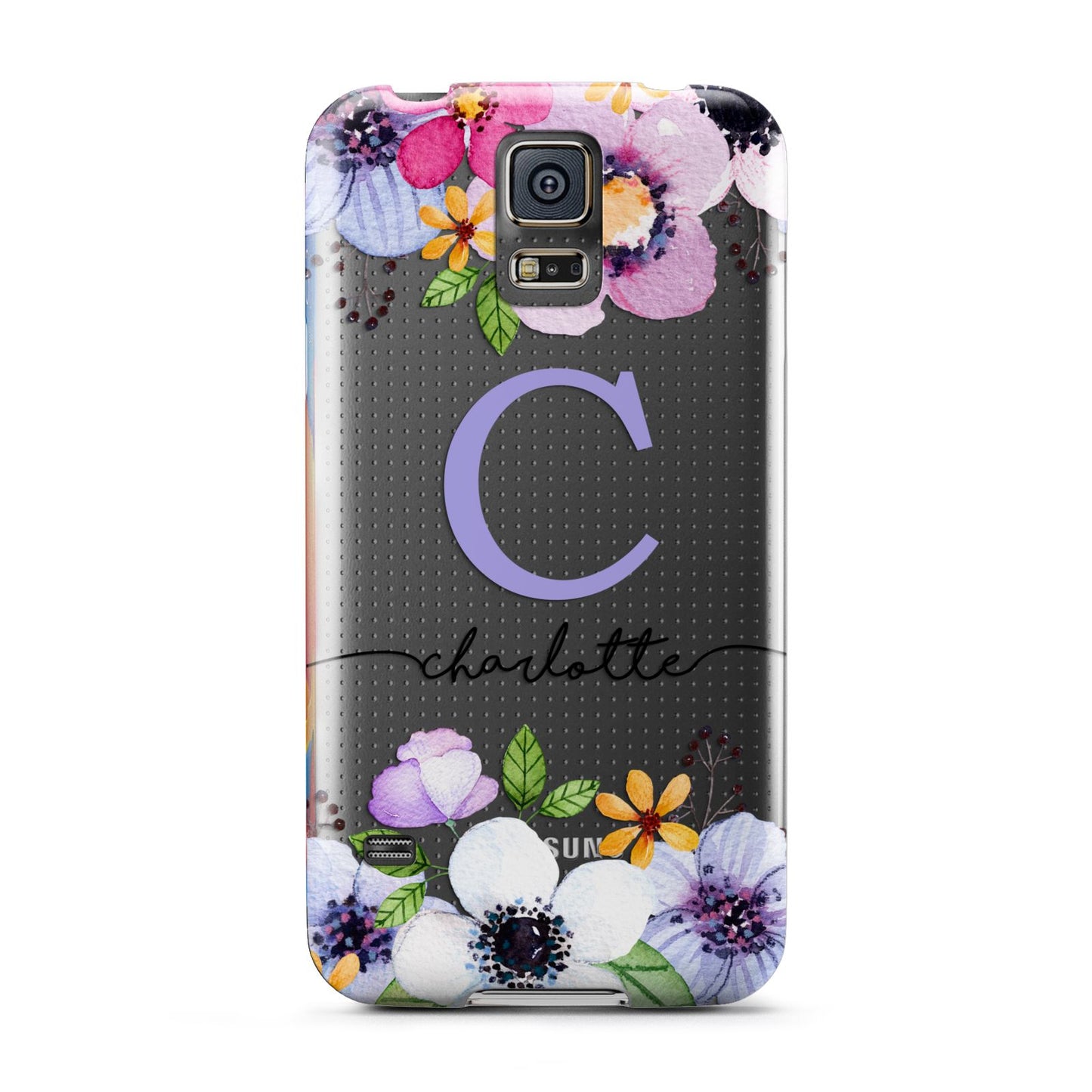 Personalised Violet Flowers Samsung Galaxy S5 Case