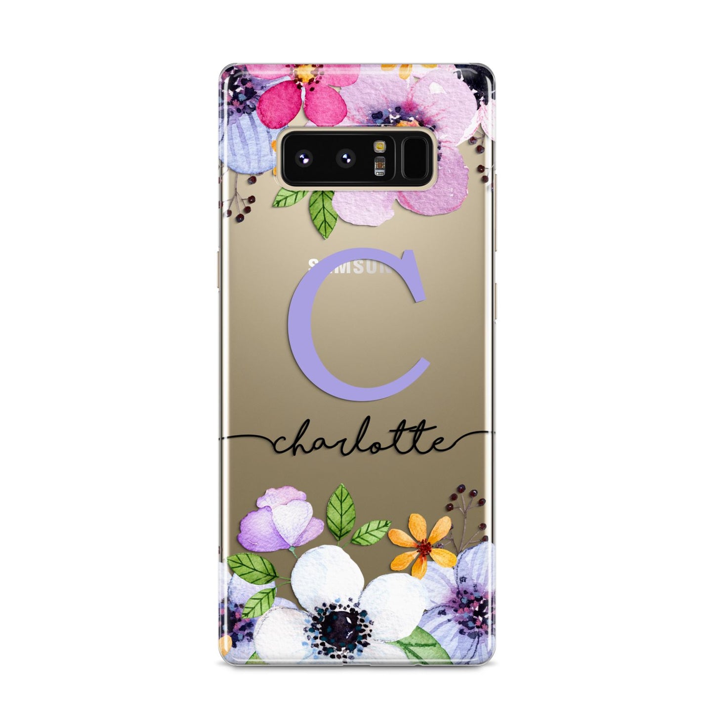 Personalised Violet Flowers Samsung Galaxy S8 Case