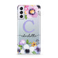 Personalised Violet Flowers Samsung S21 Plus Phone Case