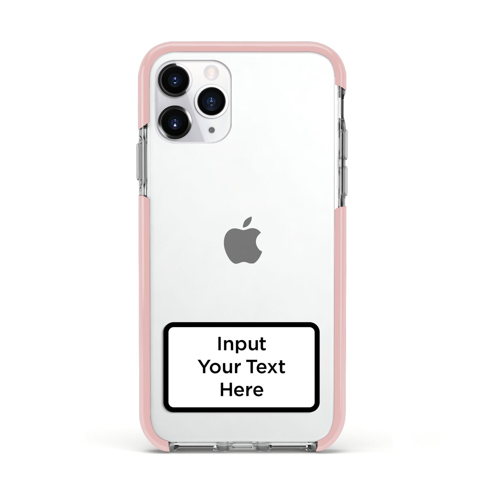 Personalised Warning Label Apple iPhone 11 Pro in Silver with Pink Impact Case