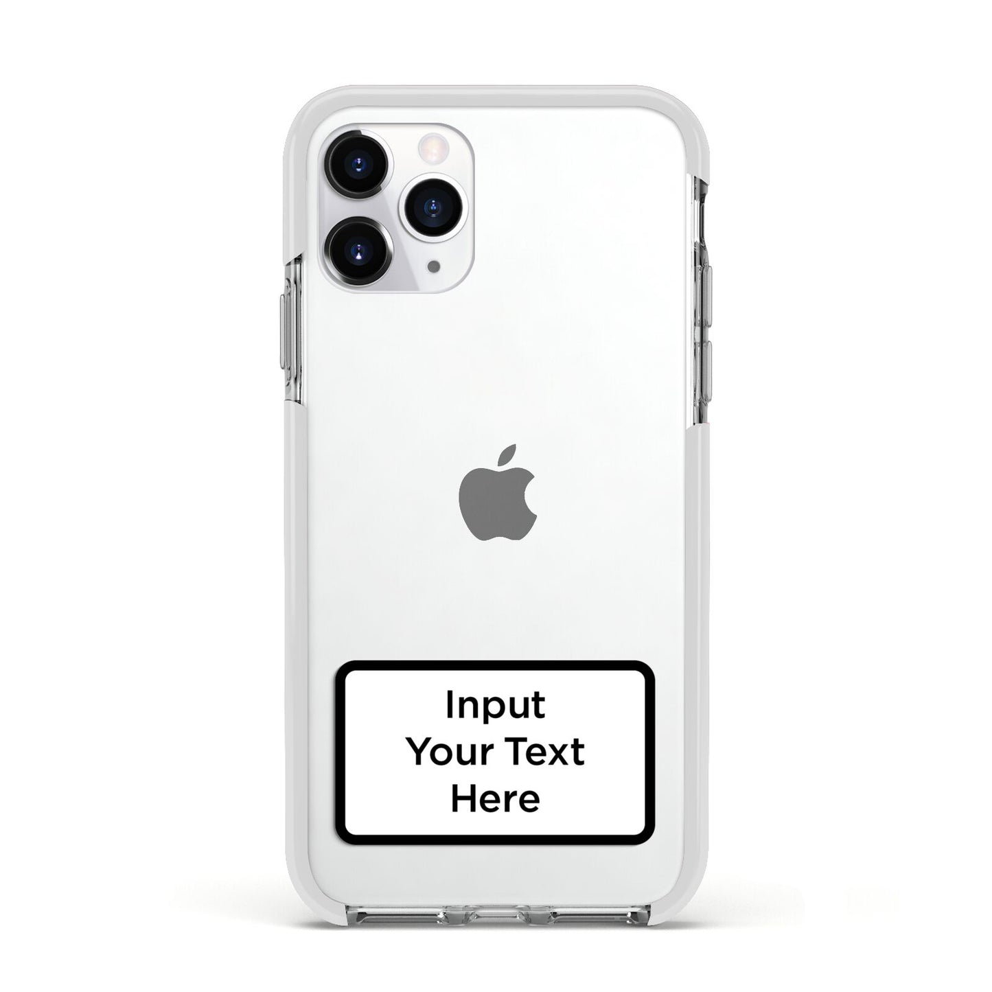 Personalised Warning Label Apple iPhone 11 Pro in Silver with White Impact Case