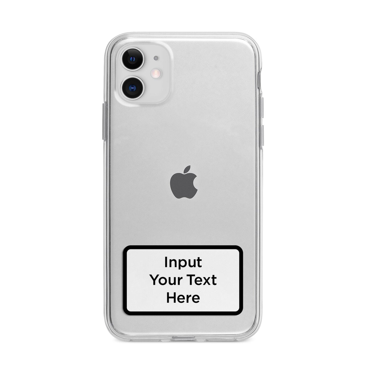 Personalised Warning Label Apple iPhone 11 in White with Bumper Case