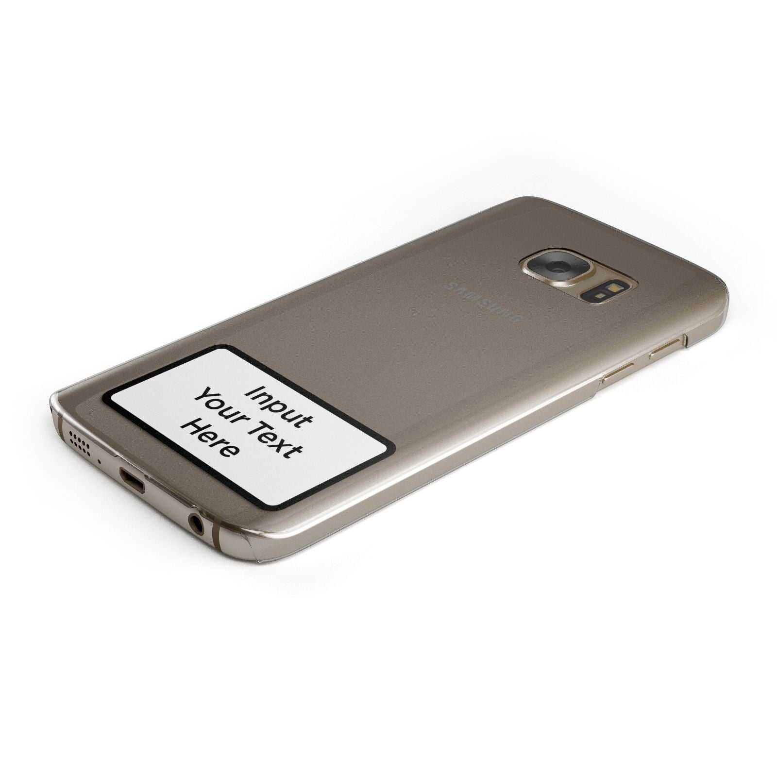 Personalised Warning Label Protective Samsung Galaxy Case Angled Image