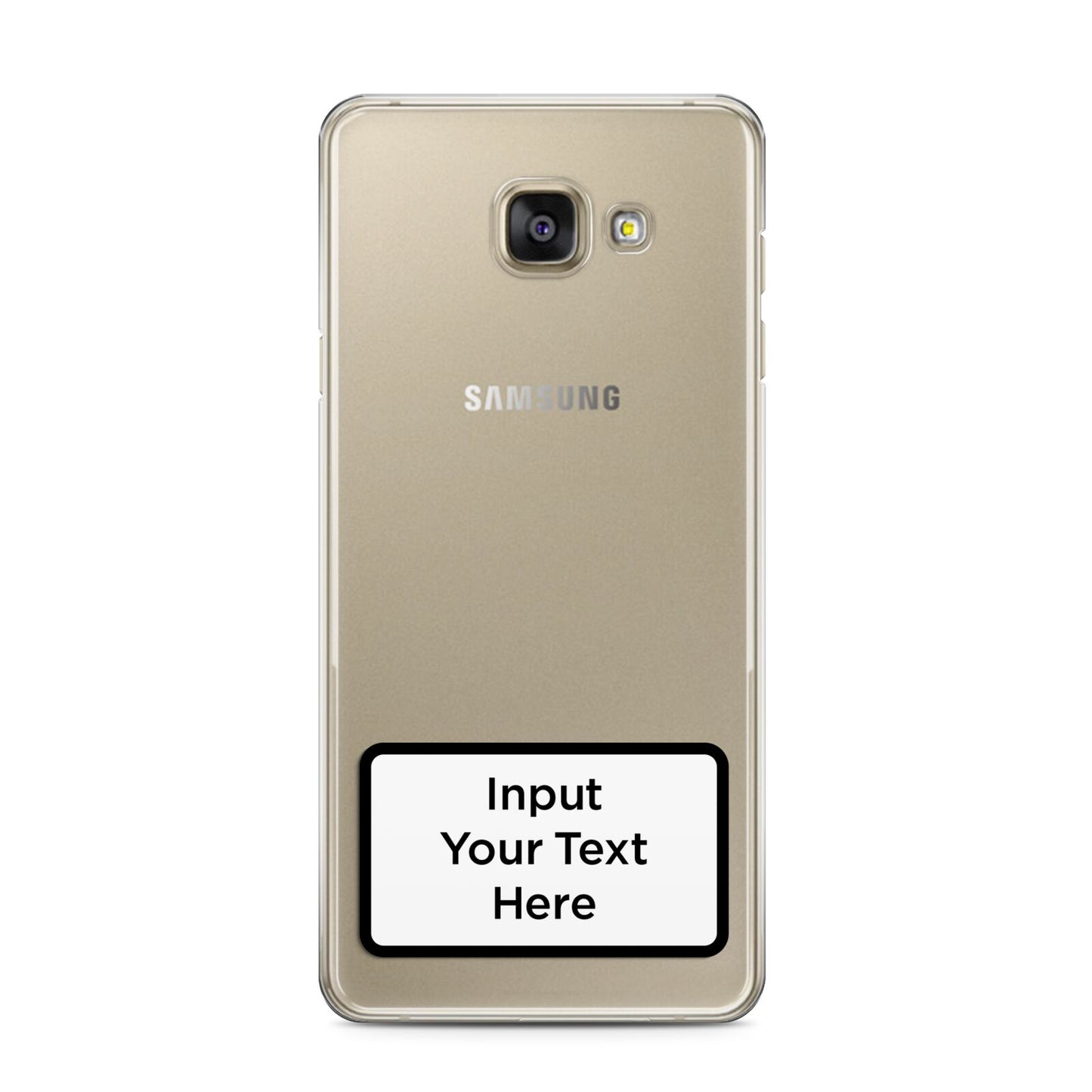 Personalised Warning Label Samsung Galaxy A3 2016 Case on gold phone