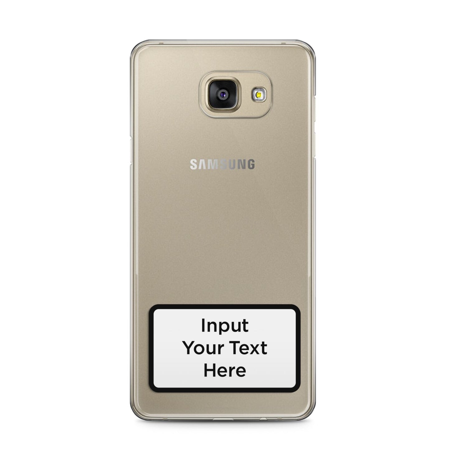 Personalised Warning Label Samsung Galaxy A5 2016 Case on gold phone