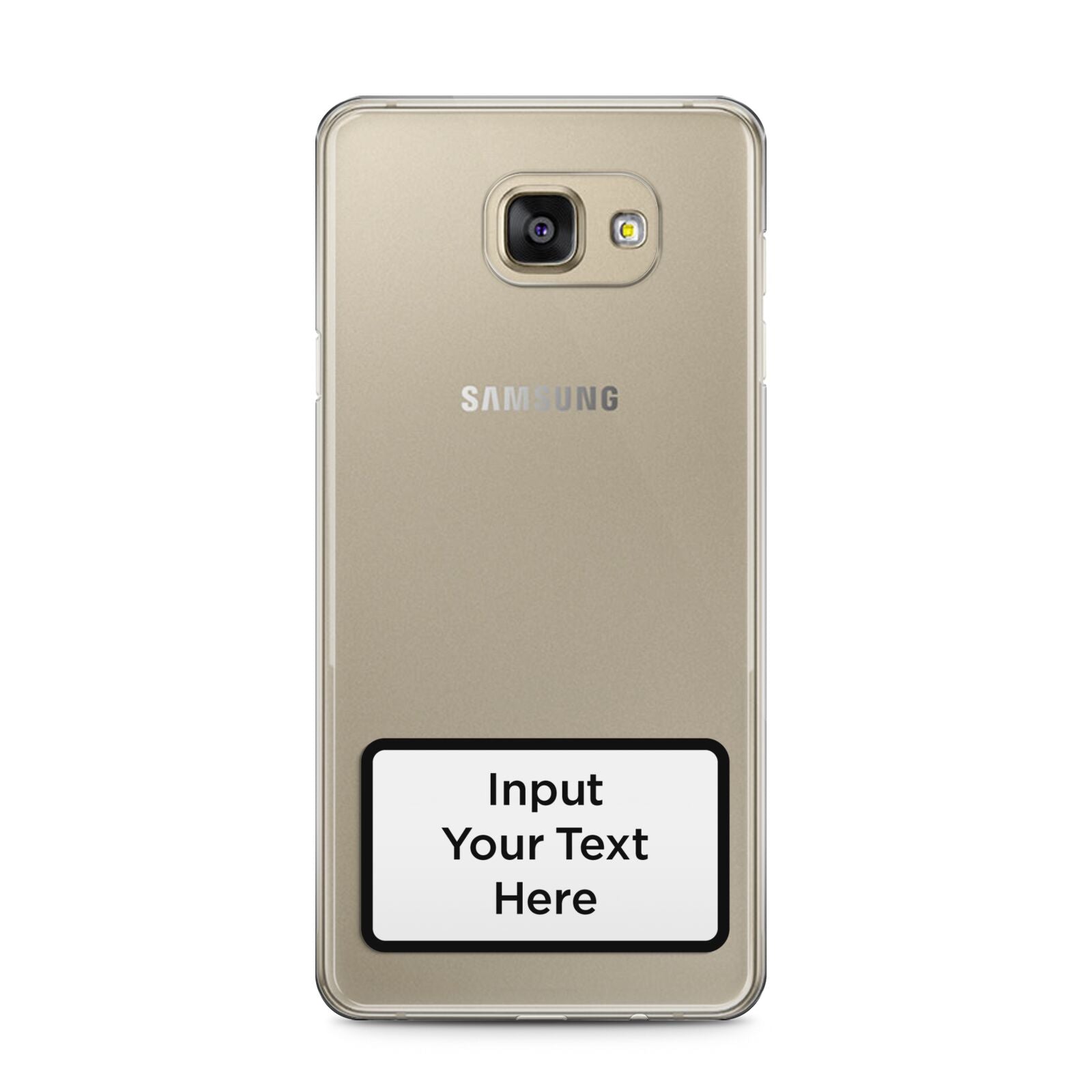 Personalised Warning Label Samsung Galaxy A5 2016 Case on gold phone