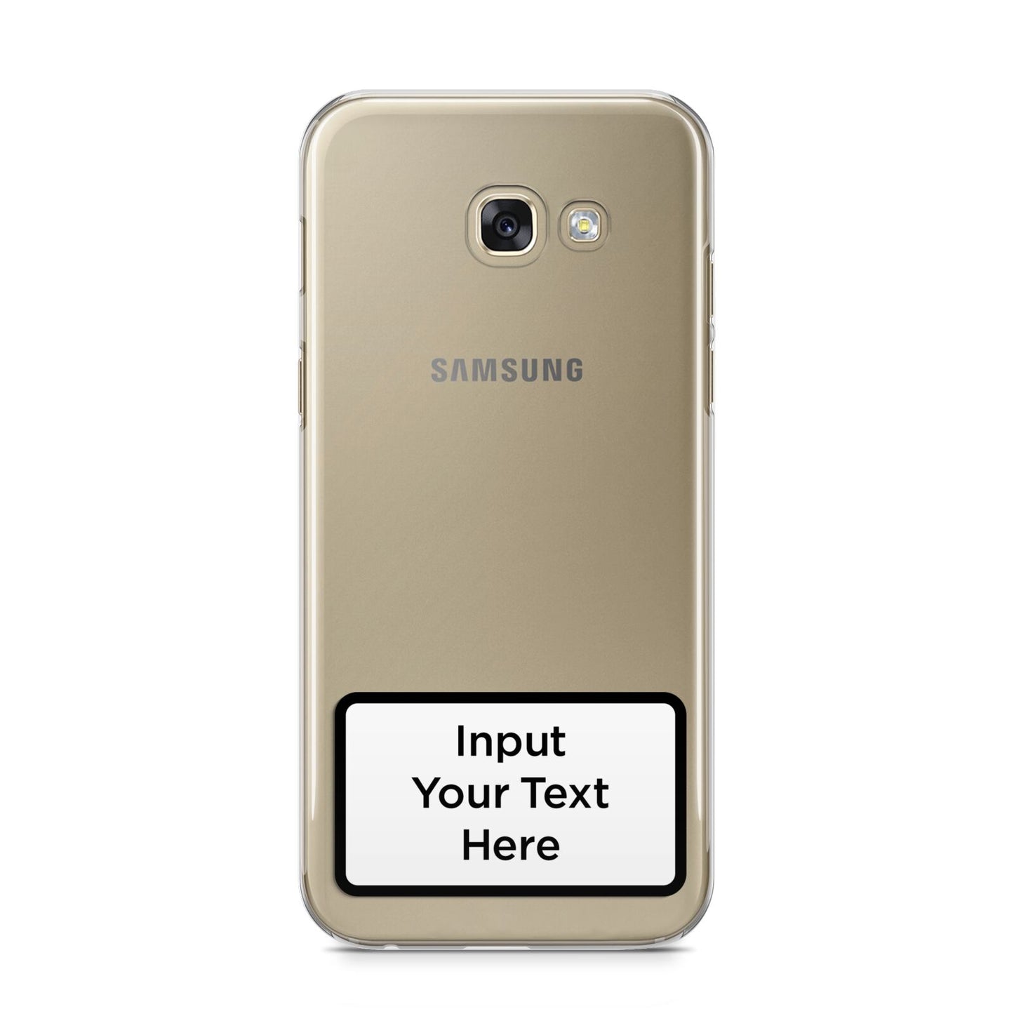 Personalised Warning Label Samsung Galaxy A5 2017 Case on gold phone