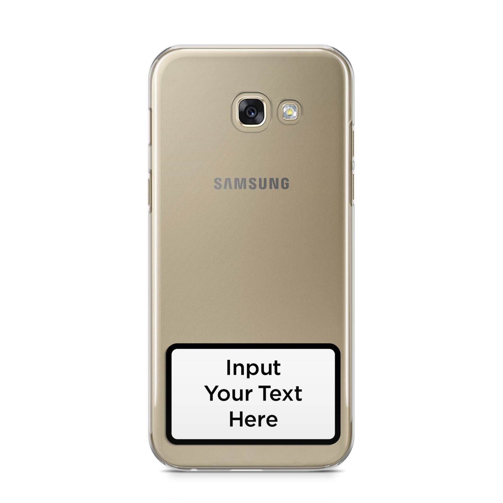 Personalised Warning Label Samsung Galaxy A5 2017 Case on gold phone