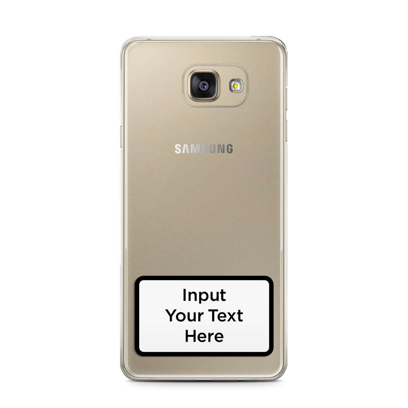 Personalised Warning Label Samsung Galaxy A7 2016 Case on gold phone