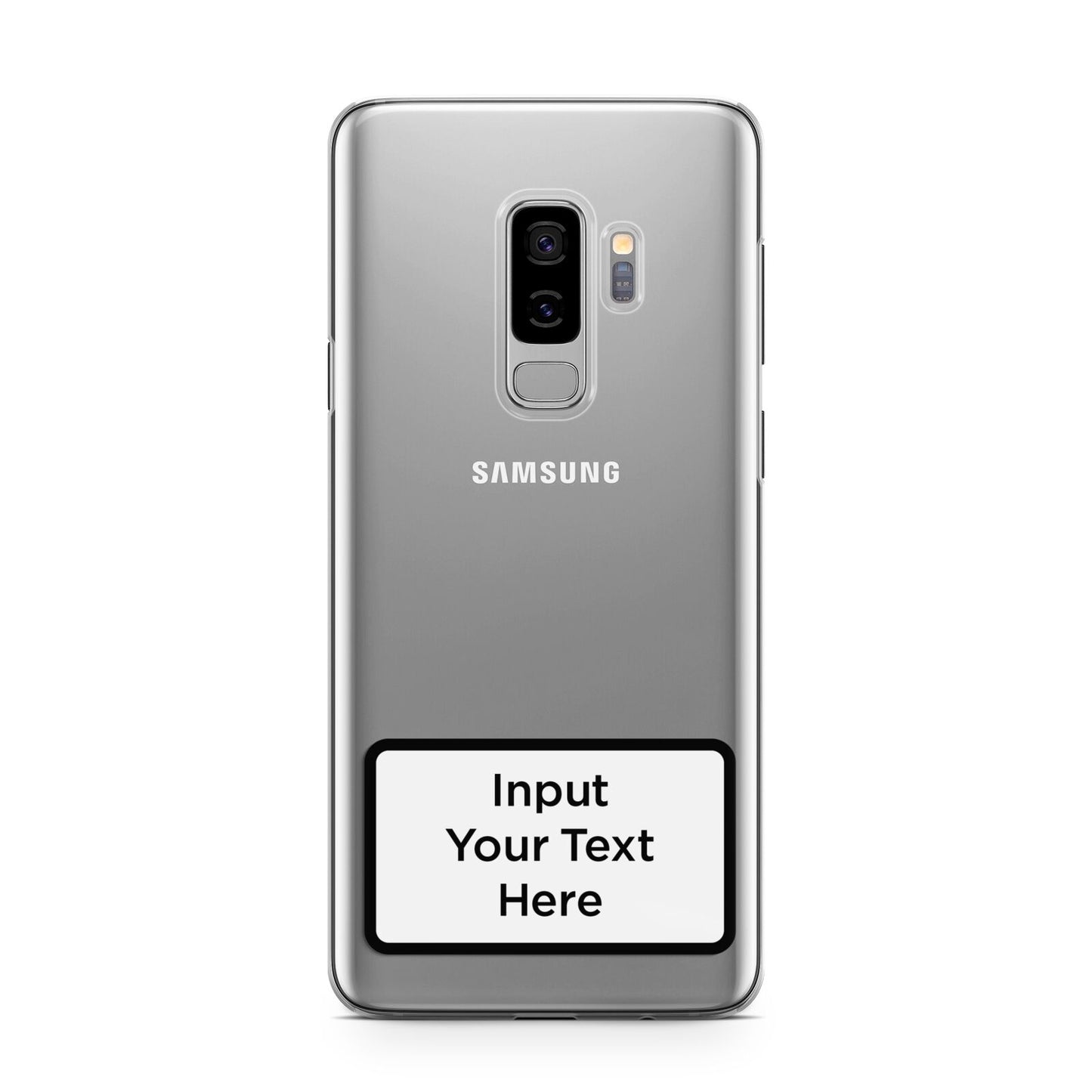 Personalised Warning Label Samsung Galaxy S9 Plus Case on Silver phone