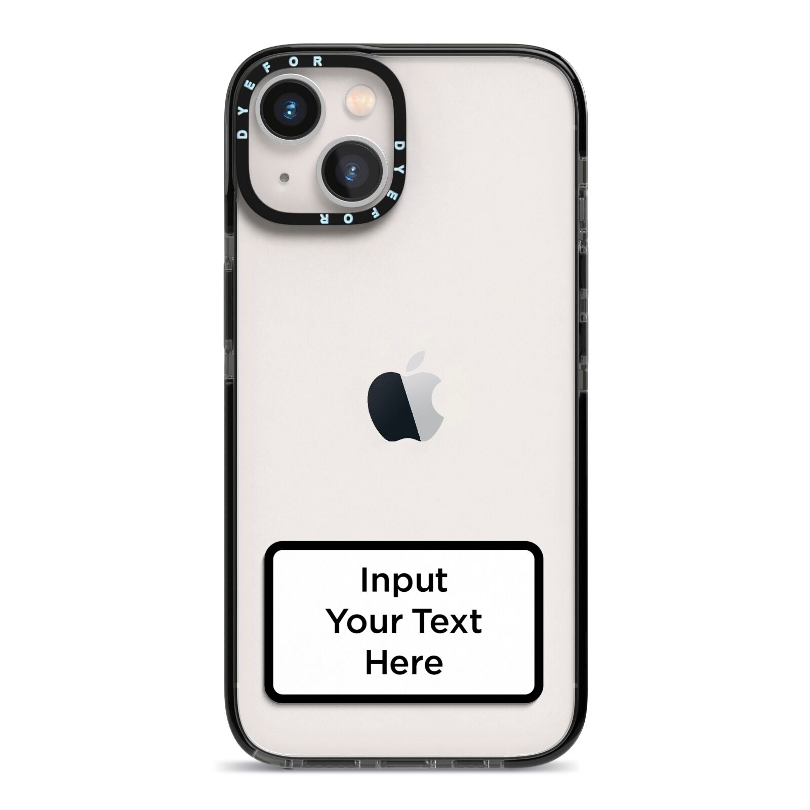 Personalised Warning Label iPhone 13 Black Impact Case on Silver phone